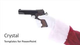  Presentation with second amendment - Amazing PPT theme having semi automatic pistol second amendment backdrop and a white colored foreground