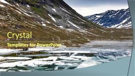  Presentation with frozen - Presentation theme having semi-frozen-lake-djupvatnet background and a tawny brown colored foreground