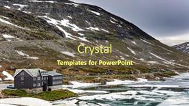  Presentation with waterfalls - Slides consisting of semi-frozen-lake-djupvatnet background and a tawny brown colored foreground