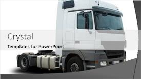  Presentation with semi truck - PPT theme enhanced with semi-truck-cab background and a white colored foreground
