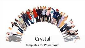  Presentation with groups - Colorful presentation enhanced with semicircle - business picture isolated groups backdrop and a white colored foreground