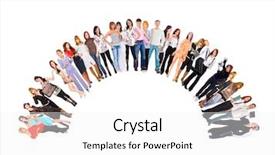  Presentation with diversity - Audience pleasing slide deck consisting of semicircle - business picture people diversity backdrop and a white colored foreground