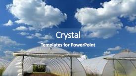  Presentation with greenhouse - PPT theme consisting of semicircle - greenhouse made of polycarbonate background and a teal colored foreground