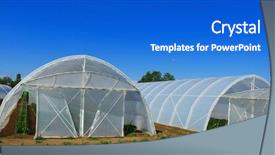  Presentation with water irrigation greenhouse - Slides enhanced with semicircle - greenhouse made of polycarbonate background and a cobalt blue colored foreground