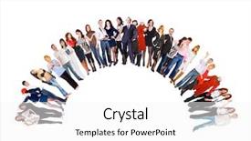  Presentation with culture diversity - Beautiful presentation theme featuring semicircle - office culture diversity concept backdrop and a white colored foreground