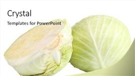  Presentation with half white and half bright coloured - Slide deck featuring semicircle - whole cabbage and half isolated background and a white colored foreground