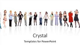  Presentation with groups - PPT theme enhanced with semicircle of 17 people background and a white colored foreground