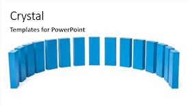  Presentation with colour blocking building blocks - PPT theme featuring semicircle out of blue blocks background and a  colored foreground