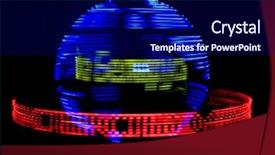  Presentation with led zeppelin - Slides with semicondctor laser diodes - led abstraction background and a navy blue colored foreground