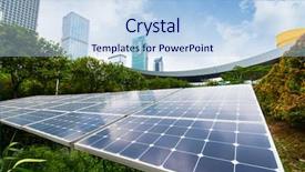  Presentation with solar energy - Cool new presentation theme with semiconductor environment - ecological energy renewable solar panel backdrop and a  colored foreground