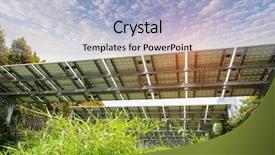  Presentation with energy solar - Slides featuring semiconductor environment - ecological energy renewable solar panel background and a  colored foreground