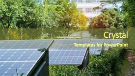  Presentation with solar energy - Cool new PPT theme with semiconductor environment - ecological energy renewable solar panel backdrop and a  colored foreground