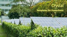  Presentation with renewable energy - Slide set enhanced with semiconductor environment - ecological energy renewable solar panel background and a  colored foreground