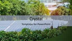  Presentation with energy solar - Presentation design with semiconductor environment - ecological energy renewable solar panel background and a  colored foreground