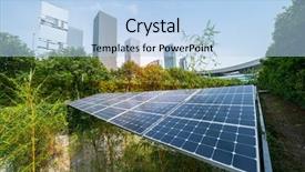  Presentation with energy solar - Colorful presentation theme enhanced with semiconductor environment - ecological energy renewable solar panel backdrop and a  colored foreground