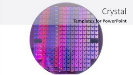  Presentation with semiconductor wafer - Presentation design featuring semiconductor-wafer-disk-made background and a light gray colored foreground