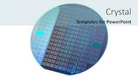  Presentation with semiconductor wafer - Slides with semiconductor-wafer-disk-made background and a light blue colored foreground