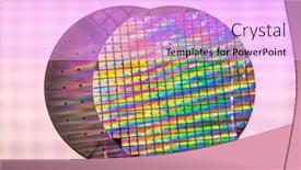  Presentation with semiconductor wafer - Slide deck consisting of semiconductor-wafer-disk-made background and a lavender colored foreground