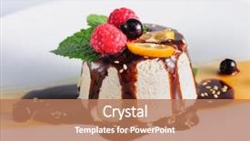  Presentation with chocolate ice cream - Amazing slide deck having semifredo italian ice cream dessert backdrop and a coral colored foreground