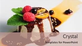  Presentation with halva - Audience pleasing slide deck consisting of semifredo italian ice cream dessert backdrop and a coral colored foreground