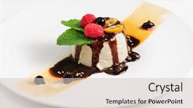  Presentation with chocolate ice cream - Slides featuring semifredo italian ice cream dessert background and a light gray colored foreground