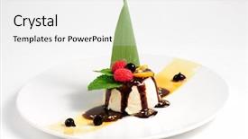  Presentation with chocolate dessert - Slide set consisting of semifredo italian ice cream dessert background and a white colored foreground