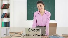  Presentation with special needs classroom - PPT layouts featuring seminar mathmatic - young beautiful teacher in classroom background and a  colored foreground