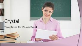  Presentation with bad behaviour classroom - PPT theme having seminar mathmatic - young beautiful teacher in classroom background and a white colored foreground