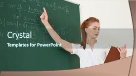  Presentation with teacher diversity - Amazing PPT theme having seminar mathmatic - young teacher beside blackboard backdrop and a ocean colored foreground