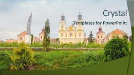  Presentation with complex - Slides with seminary former krzemieniec lyceum background and a sky blue colored foreground