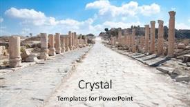  Presentation with ancient roman - Presentation theme with semitic - main ancient roman road background and a white colored foreground