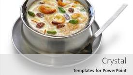  Presentation with milk coconut - Audience pleasing PPT theme consisting of semiya-payasam-vermicelli-kheer backdrop and a light gray colored foreground