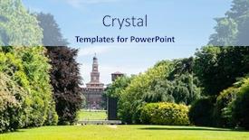  Presentation with sunny sky - Amazing presentation theme having sempione-park-parco-sempione backdrop and a sky blue colored foreground
