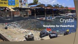  Presentation with sea plastic - Amazing presentation design having semporna-malaysia-april-24-2014 backdrop and a ocean colored foreground