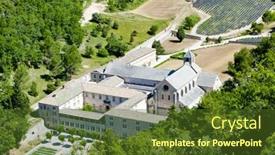  Presentation with france - Presentation having senanque-abbey-provence-france background and a tawny brown colored foreground