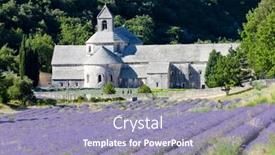  Presentation with lavender - Colorful PPT layouts enhanced with senanque-abbey-with-lavender-field backdrop and a light blue colored foreground