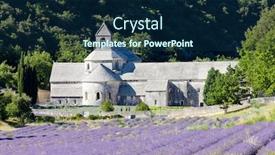  Presentation with lavender - Audience pleasing slides consisting of lavender field provence france backdrop and a navy blue colored foreground