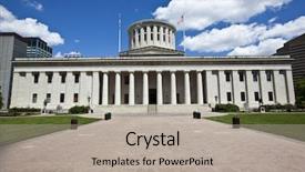  Presentation with columbus - PPT theme having senate - ohio statehouse is located background and a light gray colored foreground