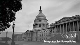  Presentation with united states capitol building - Amazing presentation theme having senate - united states capitol building backdrop and a gray colored foreground