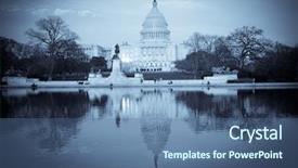  Presentation with senate - Beautiful presentation theme featuring senate - united states capitol building backdrop and a ocean colored foreground