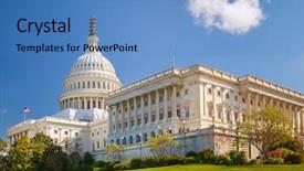  Presentation with senate - Cool new PPT theme with senate - us capitol at sunny day backdrop and a teal colored foreground
