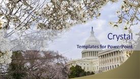  Presentation with capitol - Audience pleasing theme consisting of senate - washington dc in spring backdrop and a  colored foreground