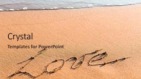  Presentation with sand - Colorful slide deck enhanced with sences - word love on sand backdrop and a coral colored foreground