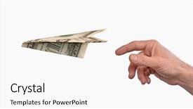  Presentation with investment - Cool new presentation with send - investment concept hand throwing backdrop and a white colored foreground