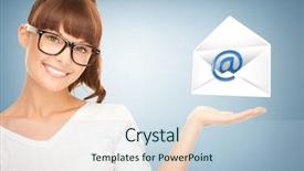  Presentation with virtual talk shows - Amazing presentation design having portrait of older woman with flowers in park backdrop and a light gray colored foreground