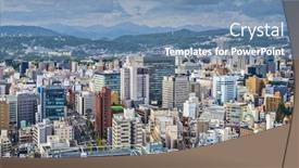  Presentation with japan - Cool new PPT theme with sendai japan cityscape backdrop and a teal colored foreground