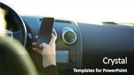  Presentation with self driving - Beautiful presentation theme featuring sending a text while driving backdrop and a wine colored foreground