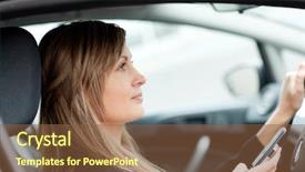  Presentation with self driving - Theme with sending a text while driving background and a tawny brown colored foreground