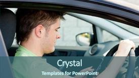  Presentation with driving - PPT theme enhanced with sending a text while driving background and a ocean colored foreground