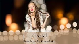  Presentation with fancy dress - Theme with sending air kiss over christmas background and a  colored foreground